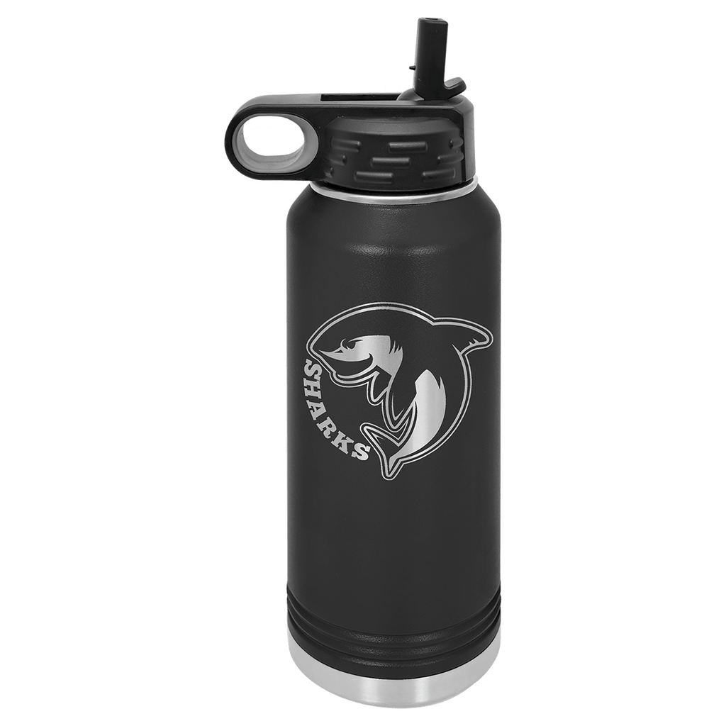 32oz Black Polar Camel Water Bottle Laser Engraved