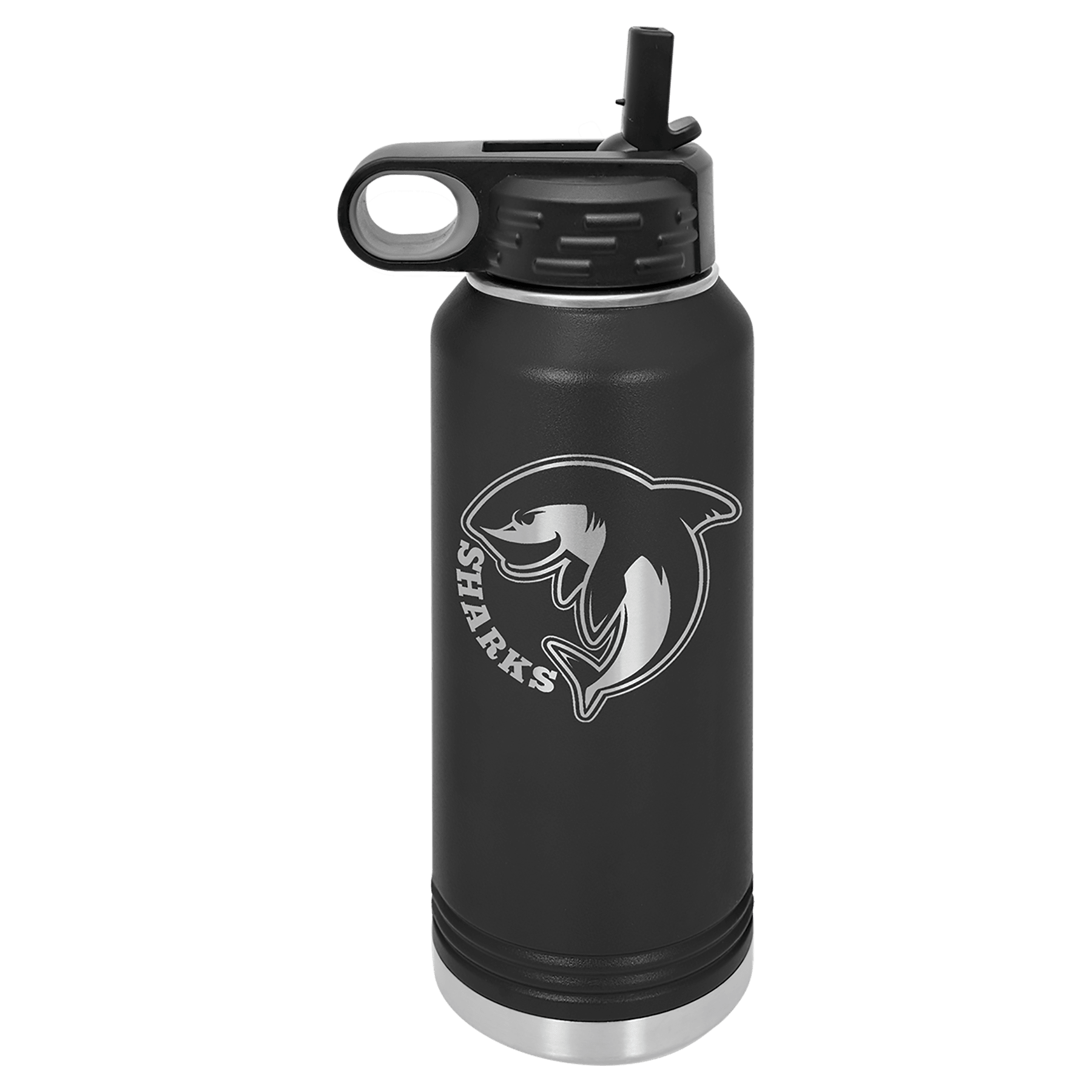 32oz Black Polar Camel Water Bottle Laser Engraved