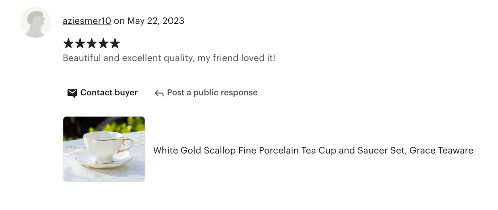 White Gold Scallop Fine Porcelain Tea Cup and Saucer