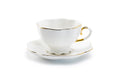 White Gold Scallop Fine Porcelain Tea Cup and Saucer