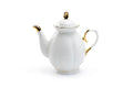 White Gold Scallop Fine Porcelain Teapot