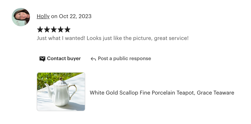 White Gold Scallop Fine Porcelain Teapot
