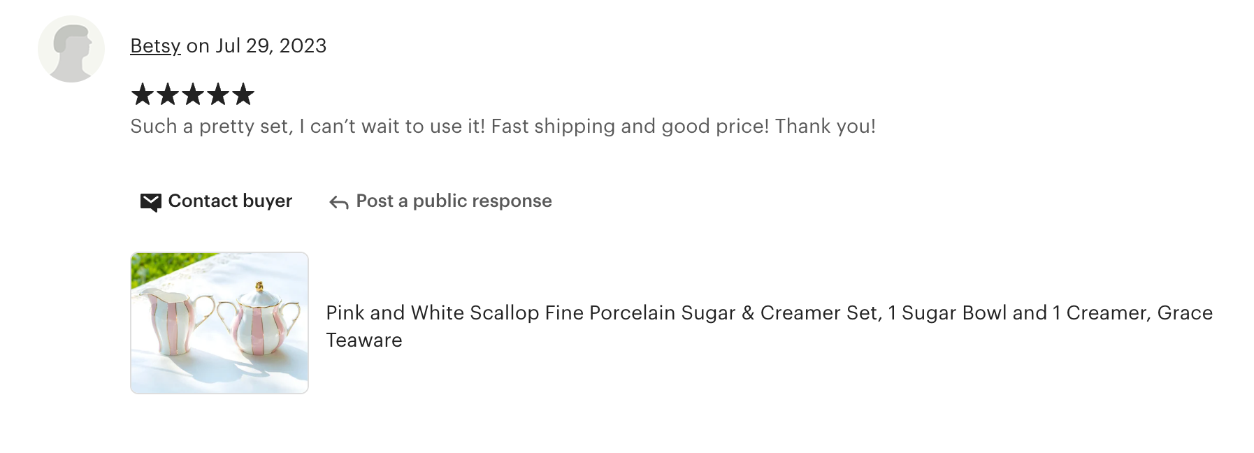 Pink and White Scallop Fine Porcelain Sugar & Creamer Set - CLEARANCE