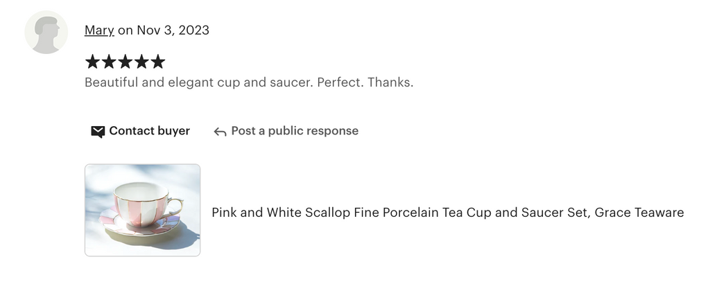 Pink and White Scallop Fine Porcelain Tea Cup and Saucer