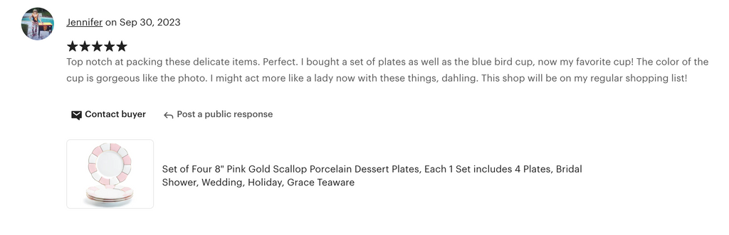 Pink and White Scallop Fine Porcelain Dessert/Dinner Plate