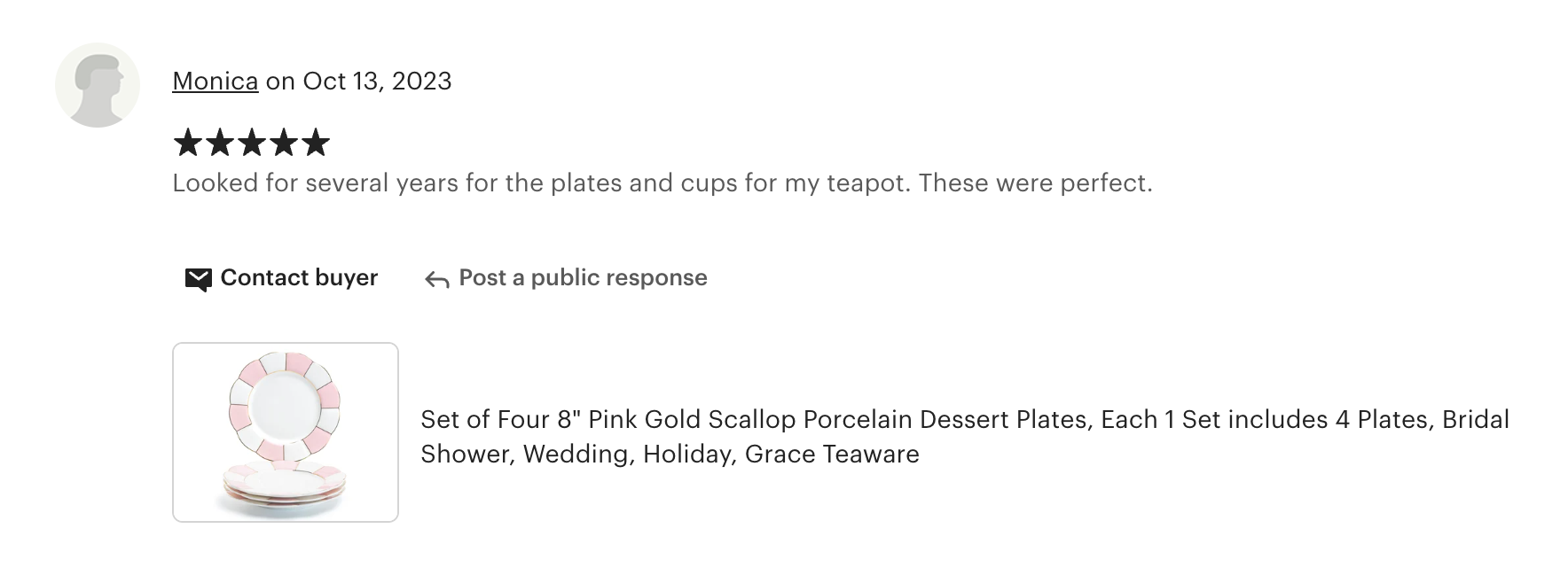 Pink and White Scallop Fine Porcelain Dessert/Dinner Plate