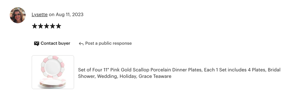 Pink and White Scallop Fine Porcelain Dessert/Dinner Plate