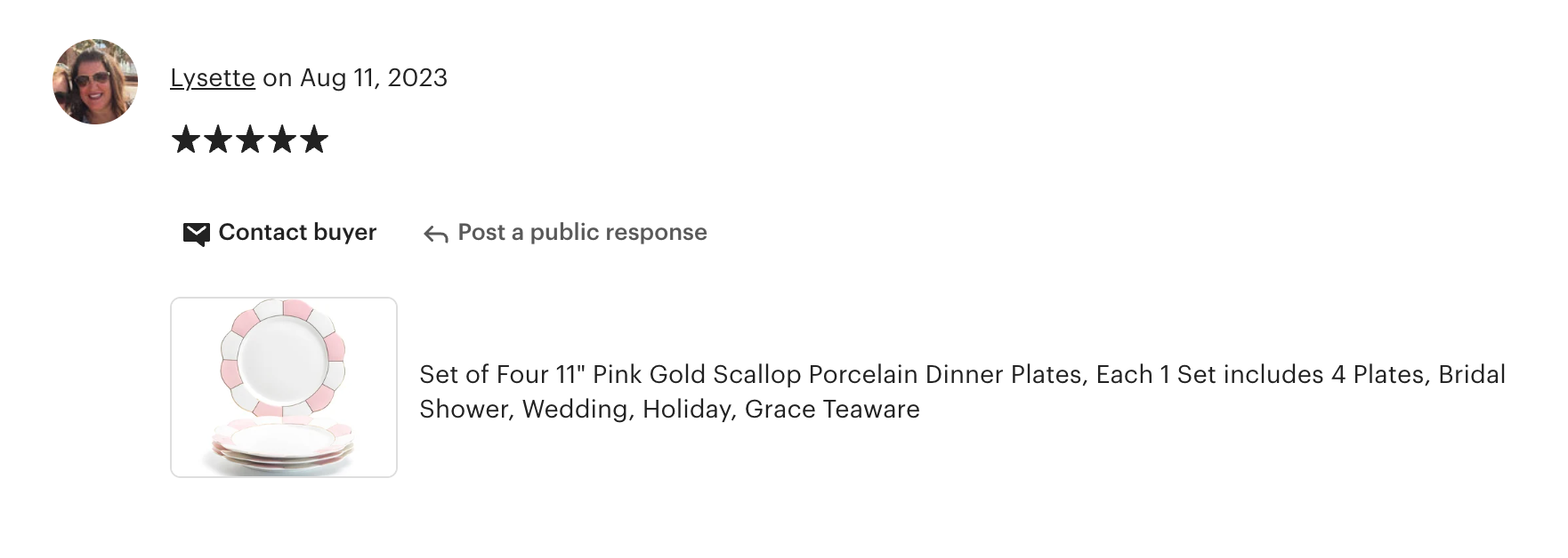 Pink and White Scallop Fine Porcelain Dessert/Dinner Plate