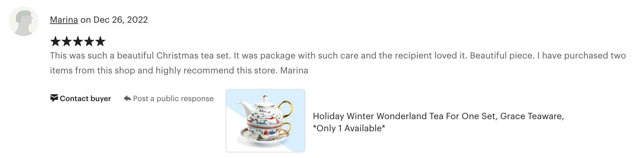 Holiday Winter Wonderland Tea For One Set