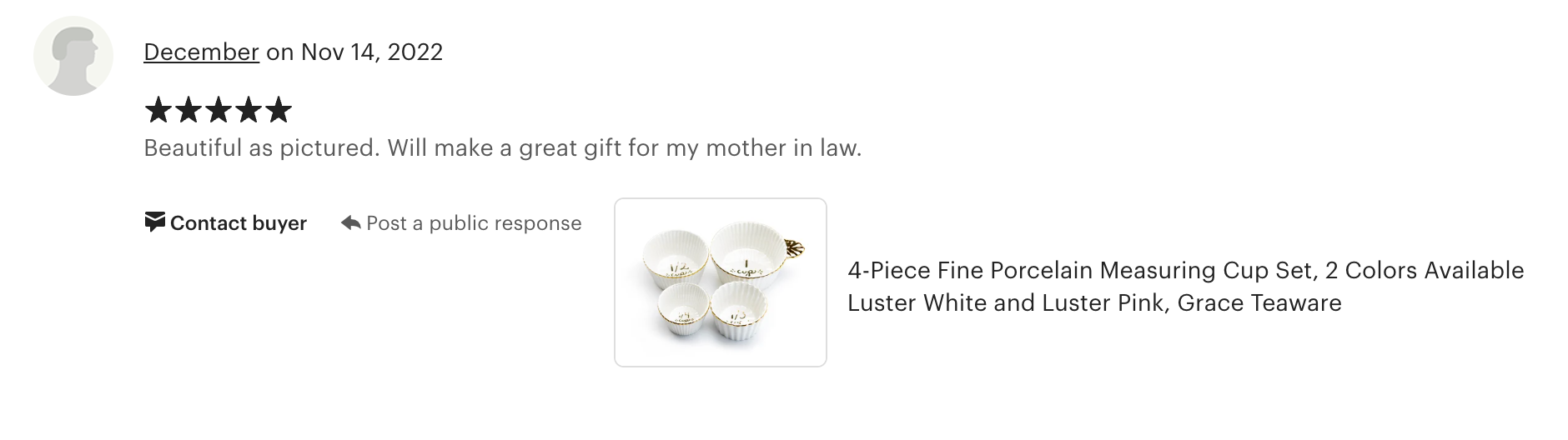 4-Piece Fine Porcelain Measuring Cup Set