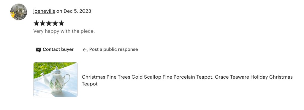 Christmas Pine Trees Fine Porcelain Teapot