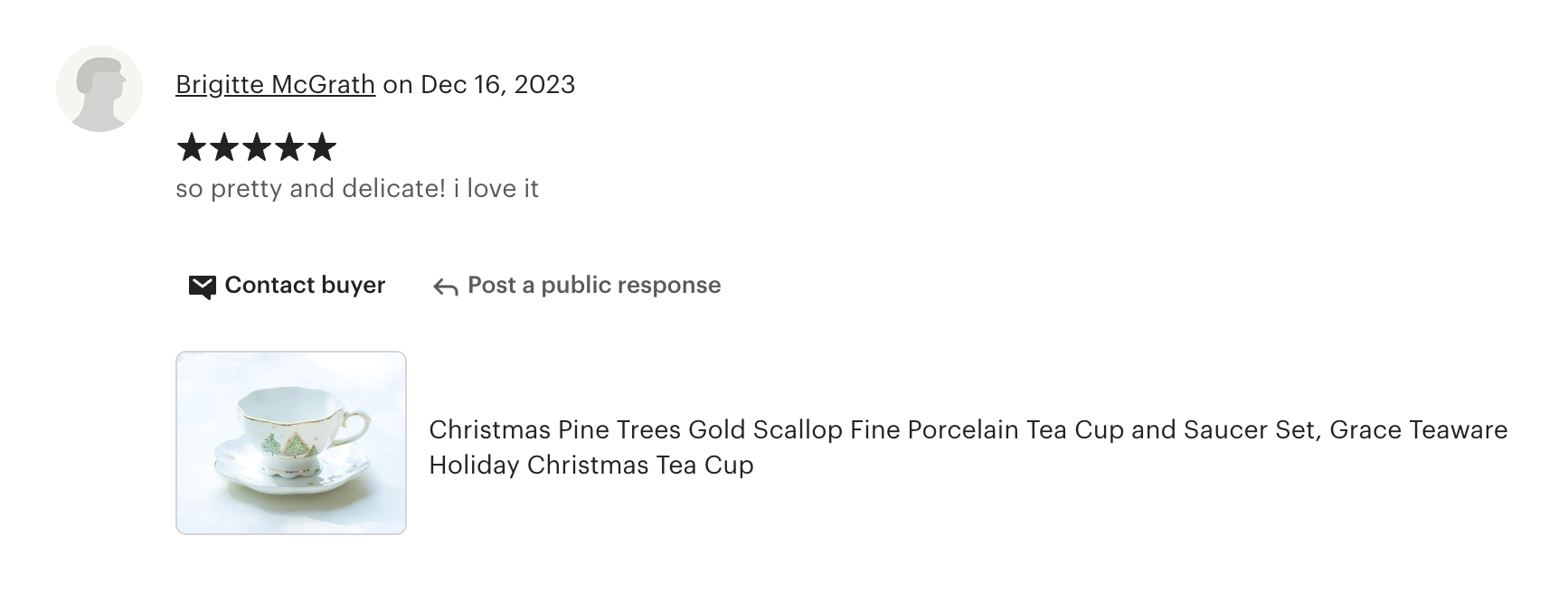 Christmas Pine Trees Fine Porcelain Tea Cup and Saucer