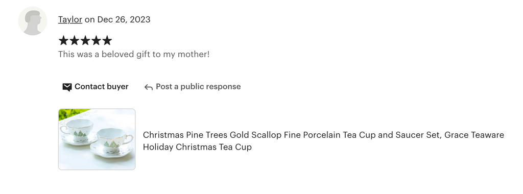 Christmas Pine Trees Fine Porcelain Tea Cup and Saucer