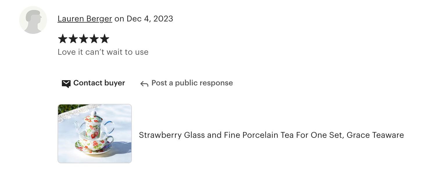 Strawberry Glass and Fine Porcelain Tea For One Set