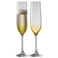 Galway Crystal Erne Flute Set of 2 in Amber