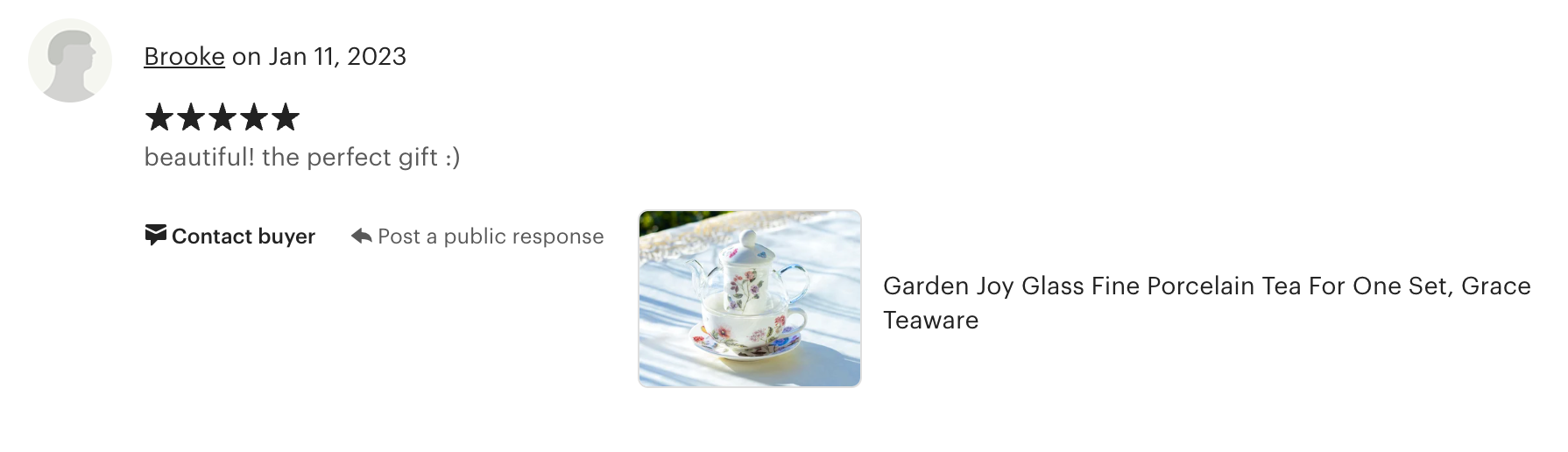 Garden Joy Glass and Fine Porcelain Tea For One Set