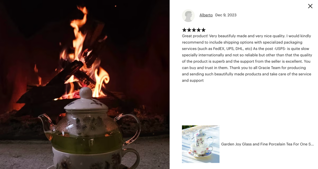 Garden Joy Glass and Fine Porcelain Tea For One Set