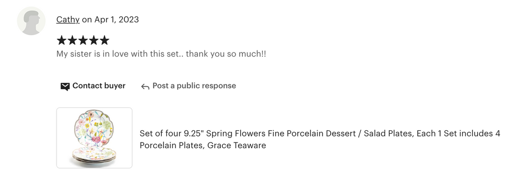 Spring Flowers Fine Porcelain Dessert/Dinner Plate