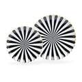 Black and White Stripe Scallop Fine Porcelain Dessert/Dinner Plate