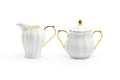 White Gold Scallop Fine Porcelain Sugar & Creamer Set