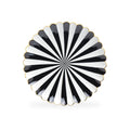 Black and White Stripe Scallop Fine Porcelain Dessert Plate - CLEARANCE