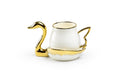 Golden Swan White Fine Porcelain Tea Cup and Saucer