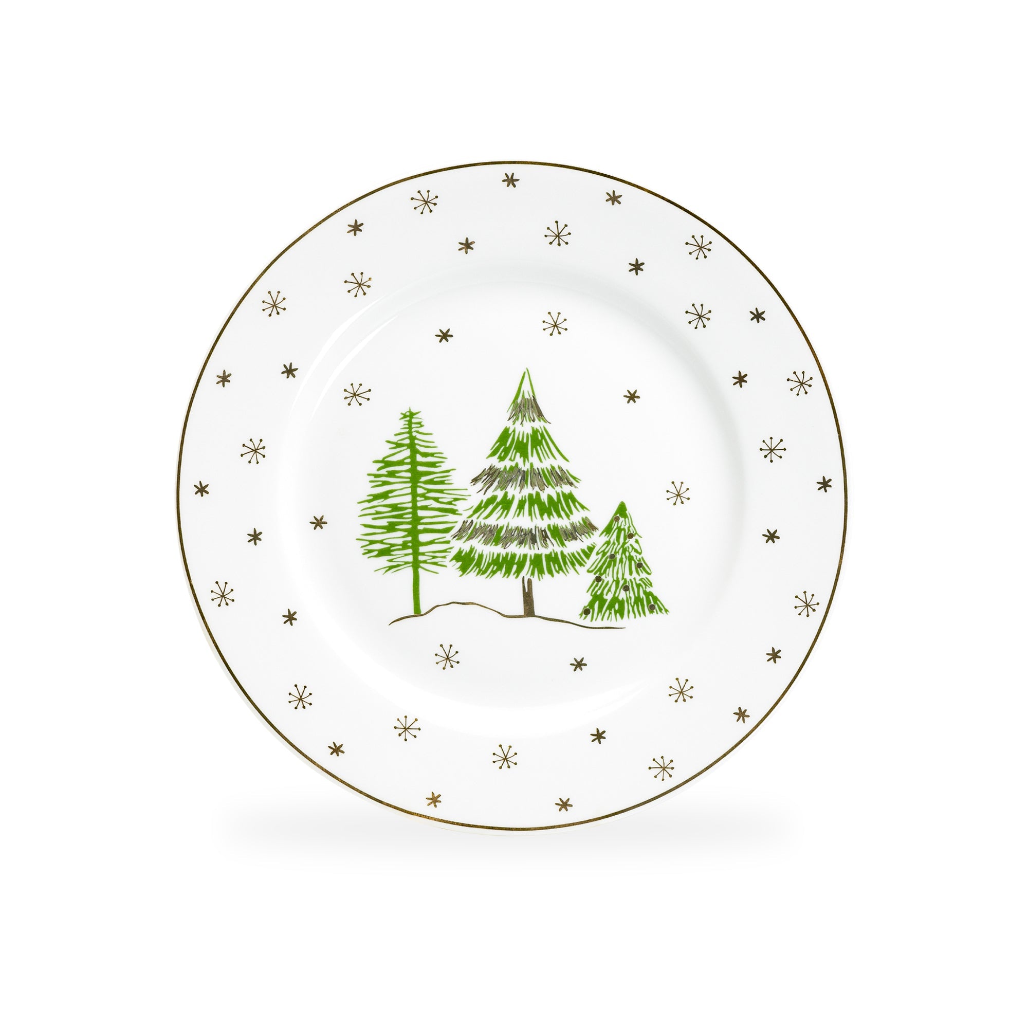 Christmas Pine Trees Fine Porcelain Salad/Dessert Plate