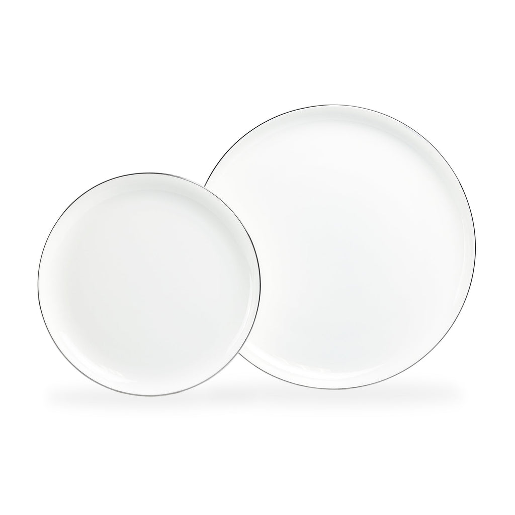 Silver Rim Blanc Bone China Dessert/Dinner Plate