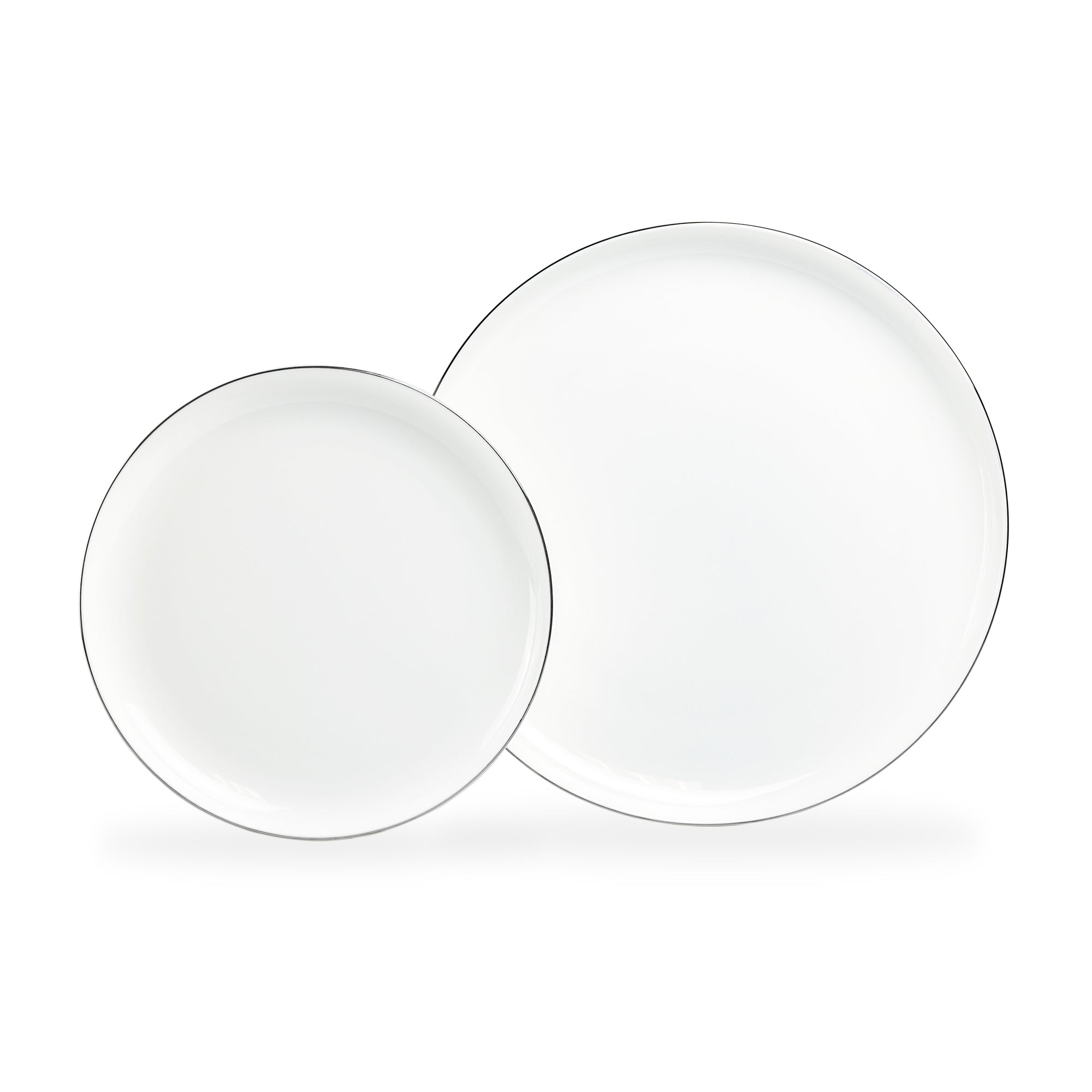 Silver Rim Blanc Bone China Dessert/Dinner Plate