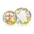 Spring Garden Bunny Salad + Dinner Plate Set - 2