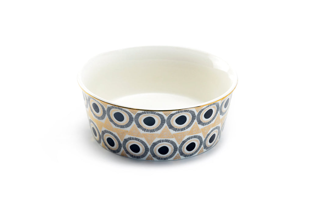 5.25" Burst Wave Fine Porcelain Pet Bowl