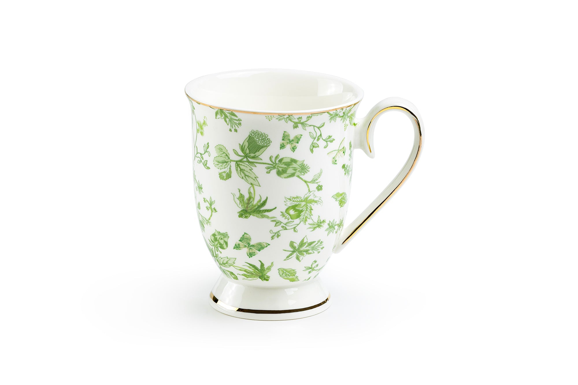 Greeny Garden Fine Porcelain Footed Mug