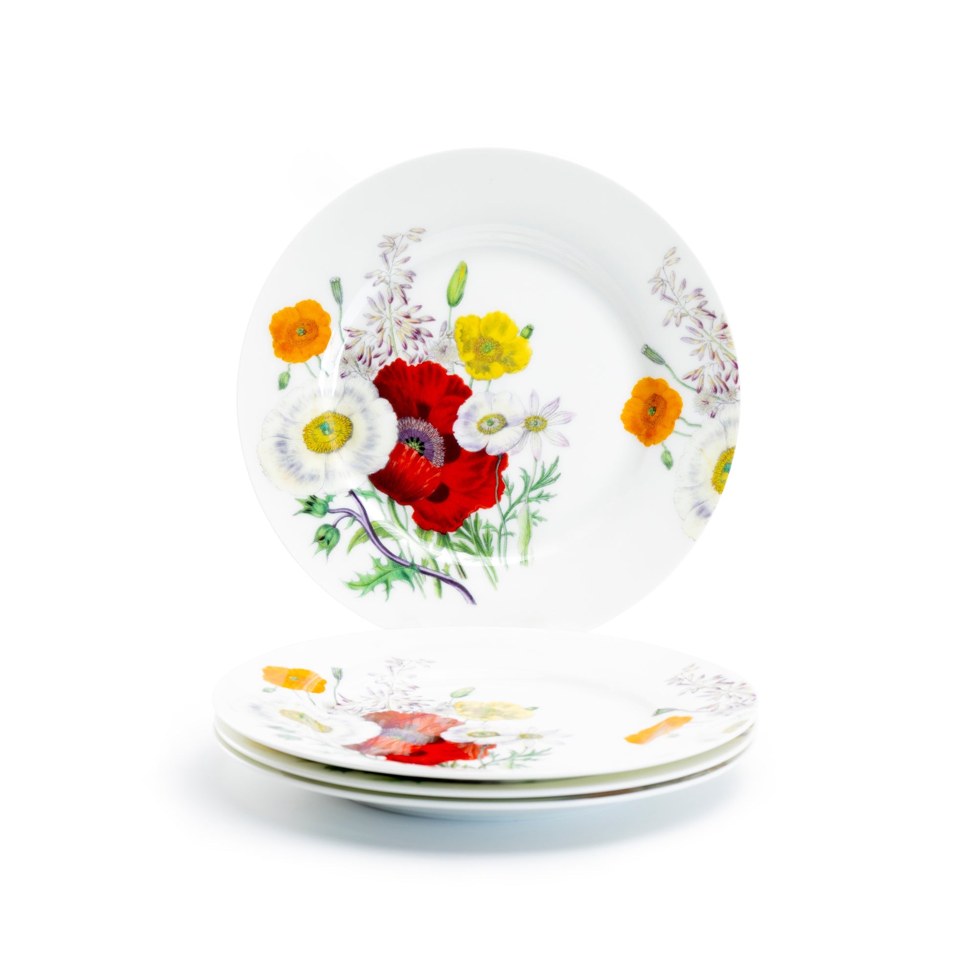 7.5" Poppy Field Bone China Dessert Plate