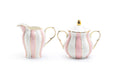 Pink and White Scallop Fine Porcelain Sugar & Creamer Set - CLEARANCE