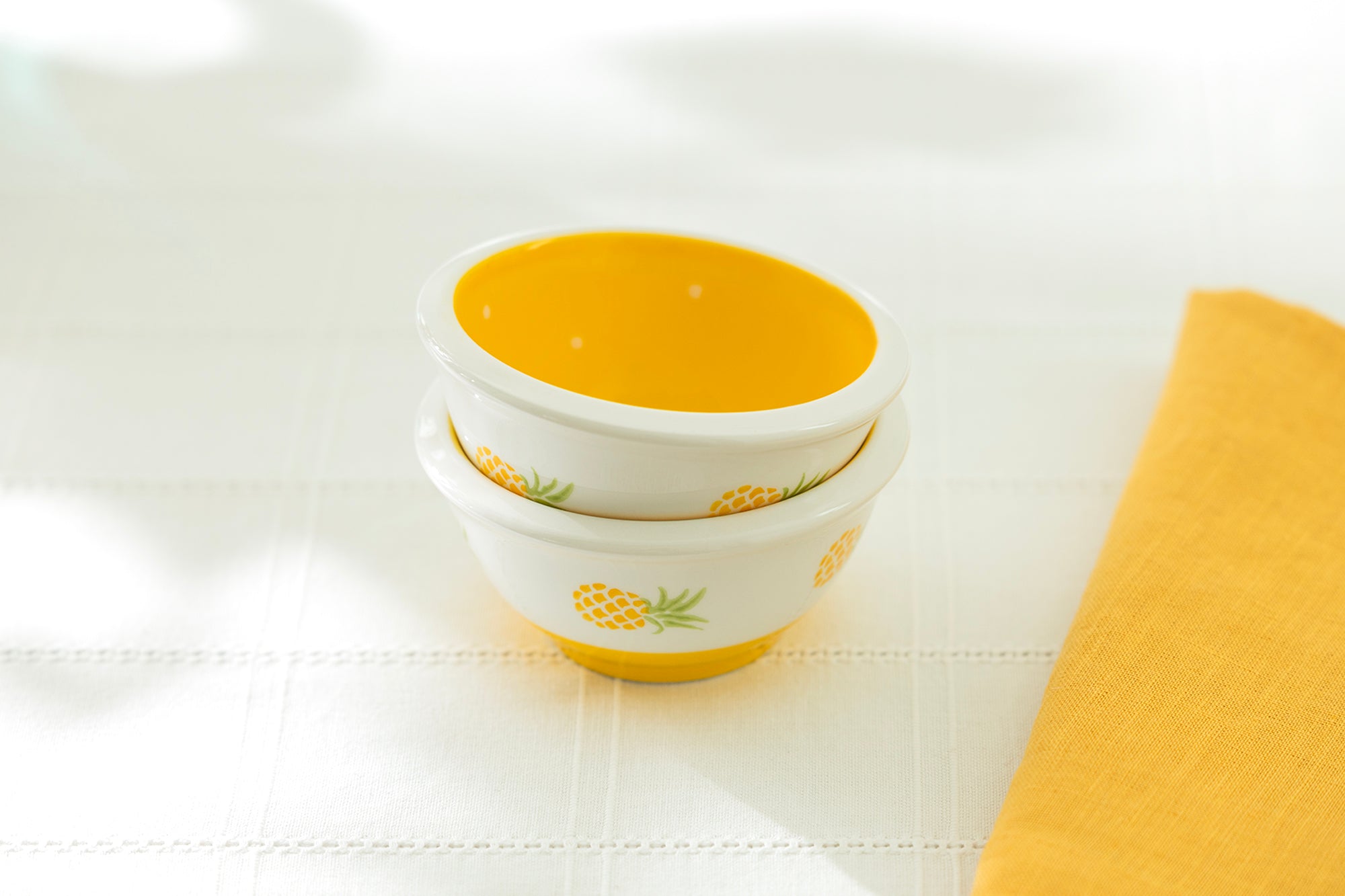 Pineapple Polka Dots Snack Bowl Set of 2