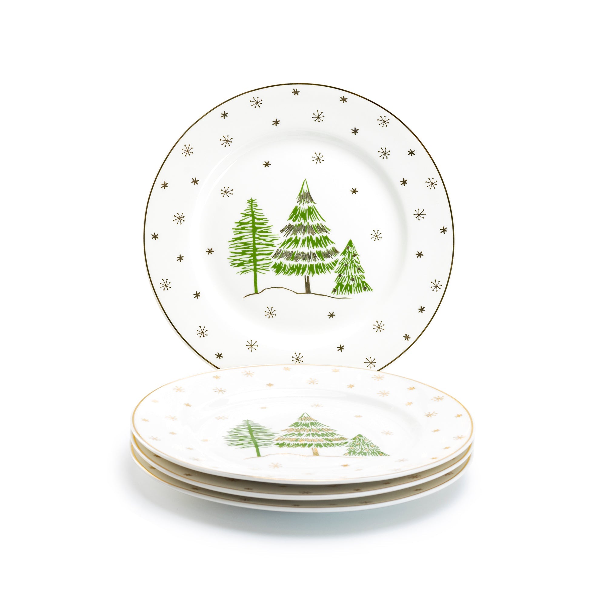 Christmas Pine Trees Fine Porcelain Salad/Dessert Plate