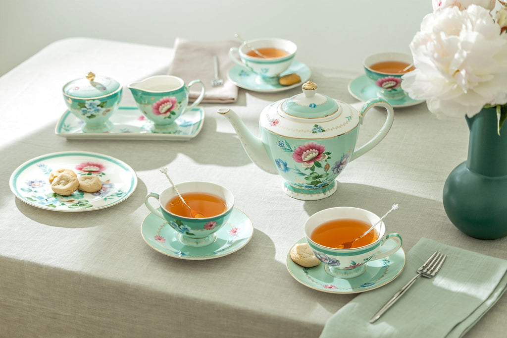 Mint Flower Garden Fine Porcelain Tea Set