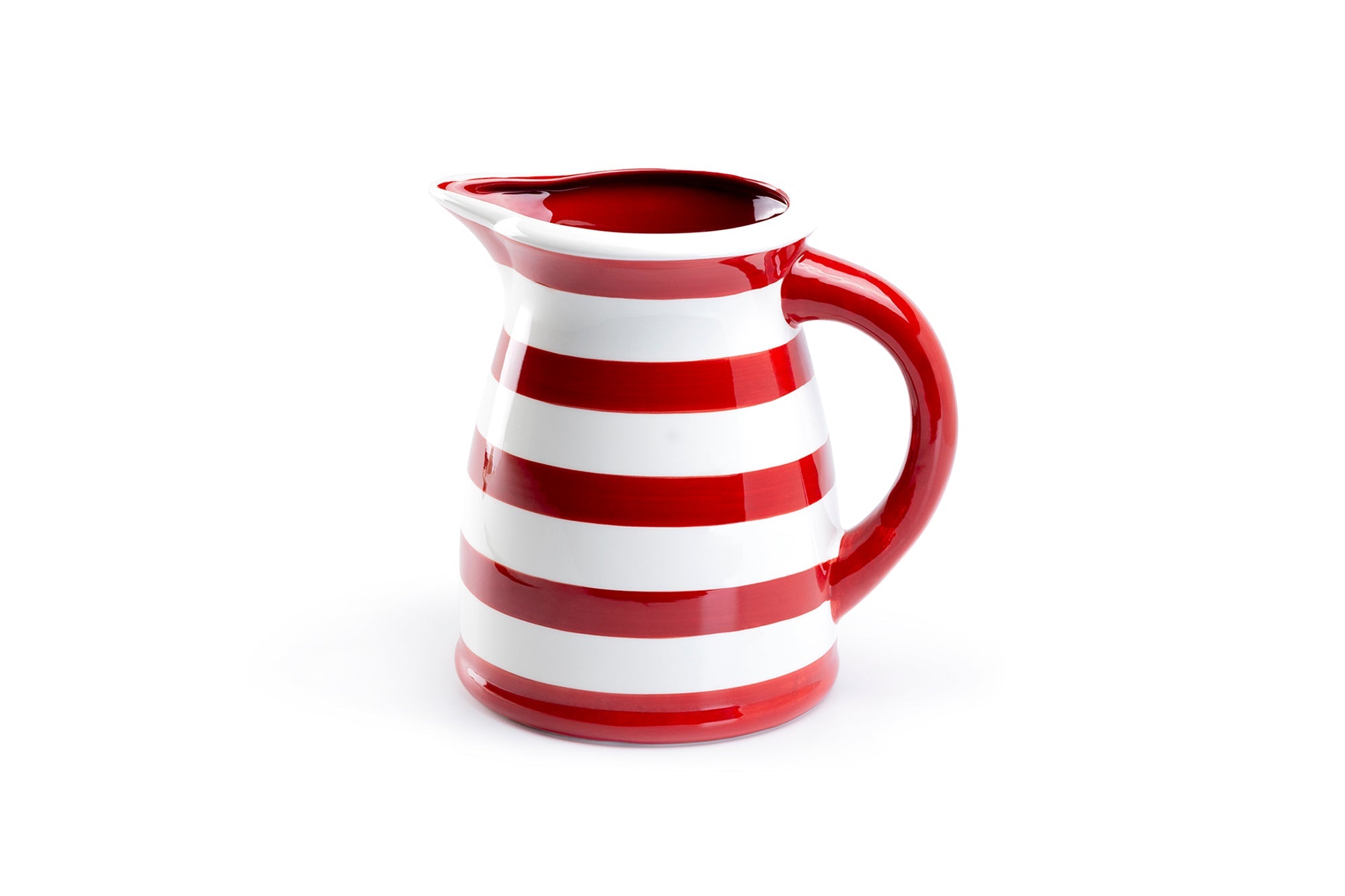Red and White Stripe Large Pitcher