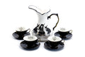 Witches Brew Pitcher + 4 Assorted Halloween Tea Cup and Saucer Sets - Ouija & Witchy Crystal Ball