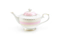 Pink Stripe with Gold Dots Fine Porcelain Teapot