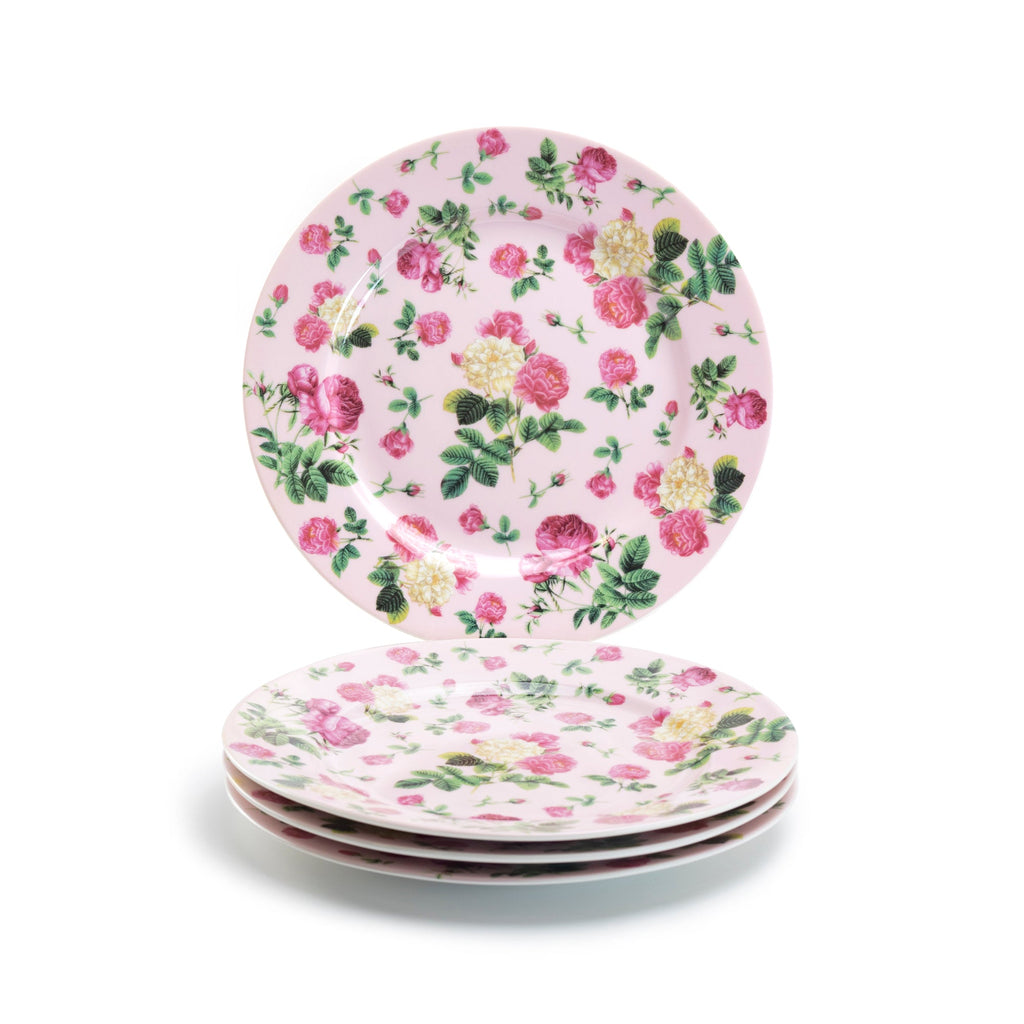 Pink Cottage Rose Chintz Fine Porcelain Dessert/Dinner Plate