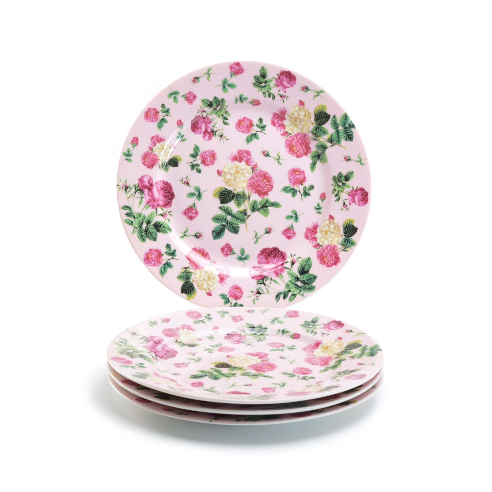 Pink Cottage Rose Chintz Fine Porcelain Dessert/Dinner Plate