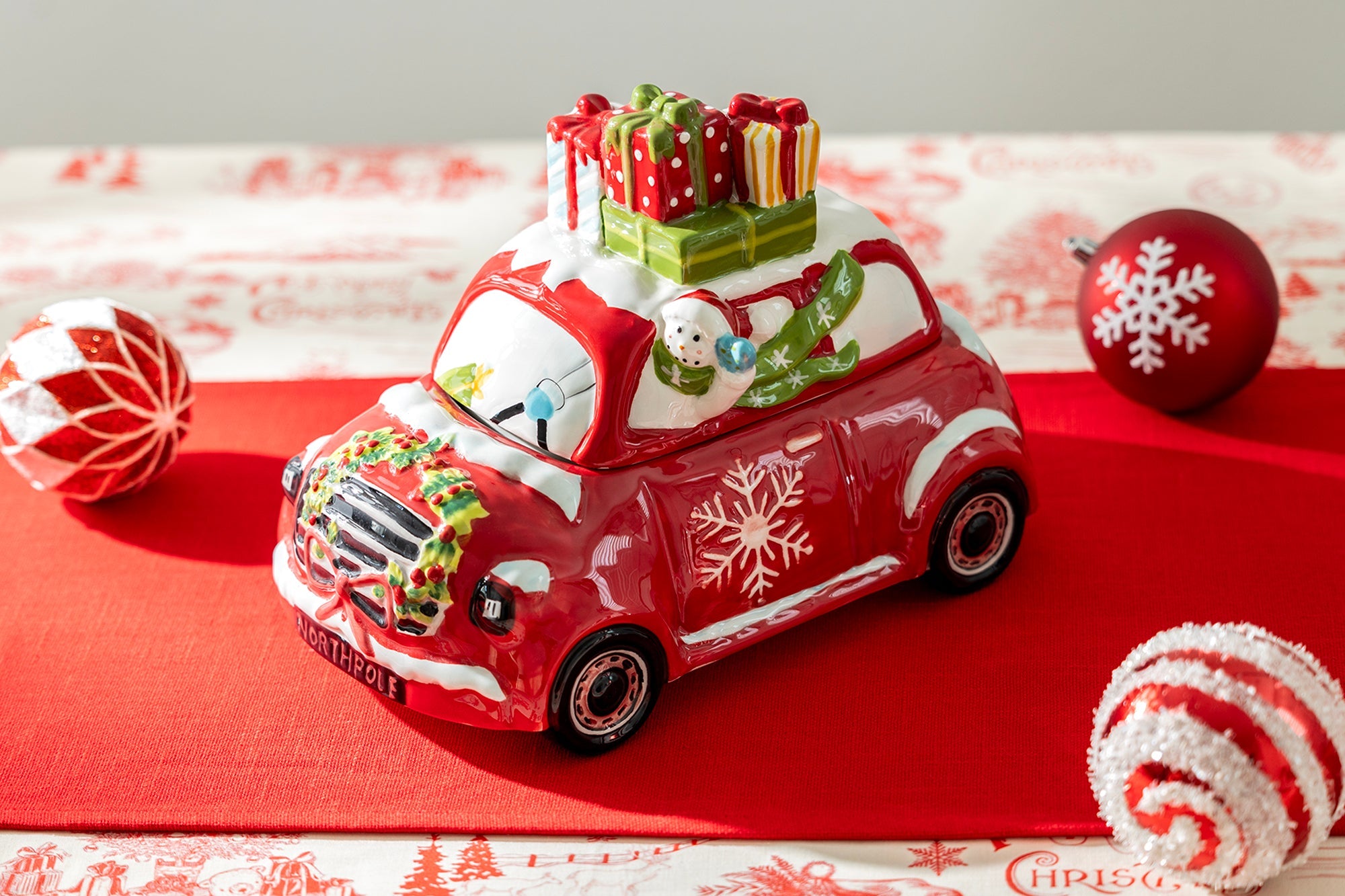Holiday Snowman Presents Car Cookie Jar - CLEARANCE