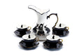 Witches Brew Pitcher + 4 Black Cat Tea Cup and Saucer Sets