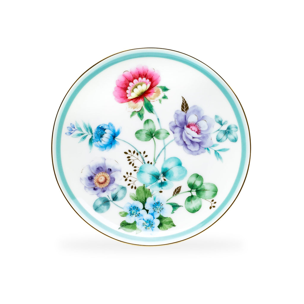 7.5" Mint Flower Garden Fine Porcelain Dessert Plate