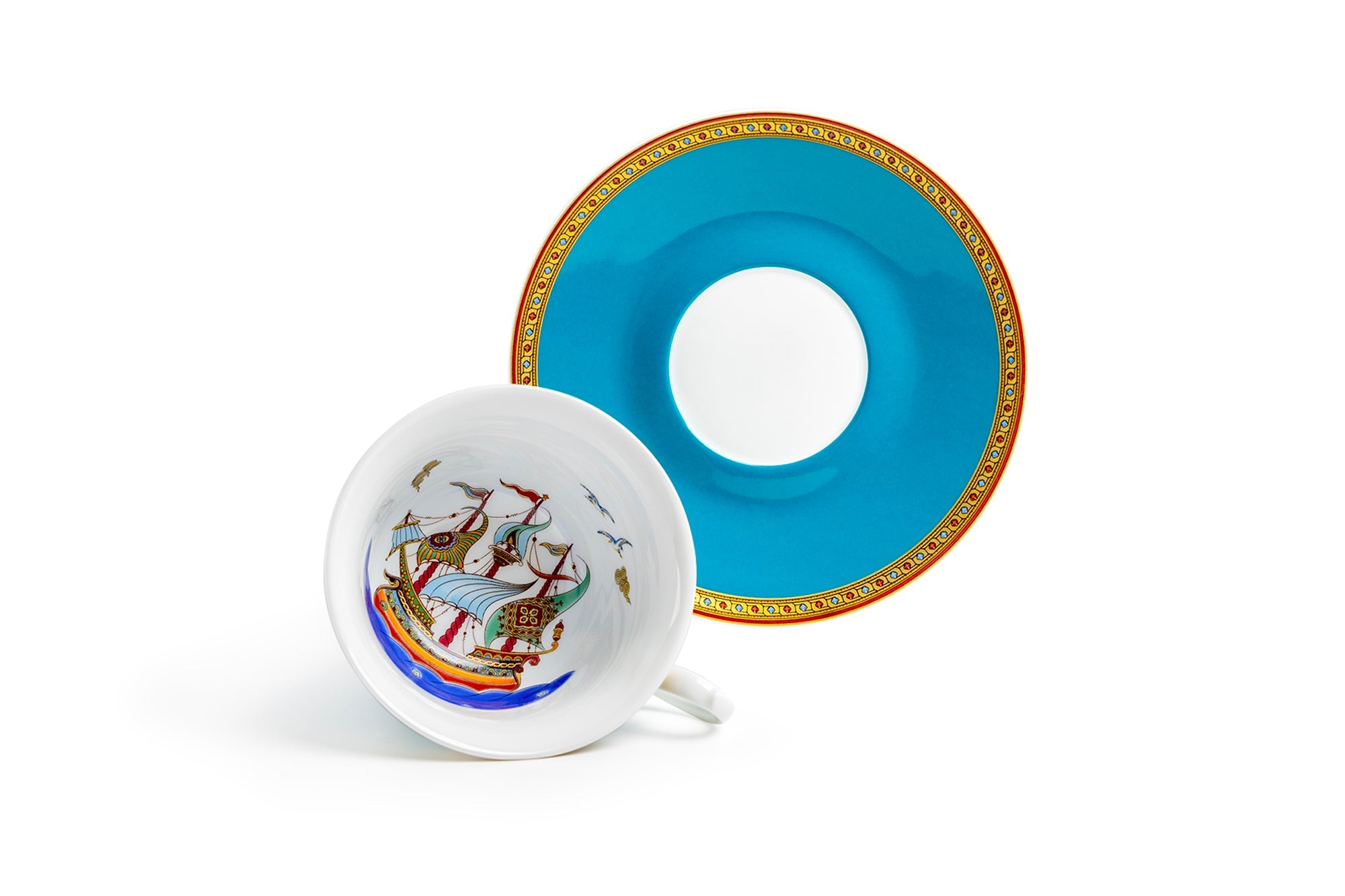 Royal Turquoise Voyage Bone China Tea Cup and Saucer