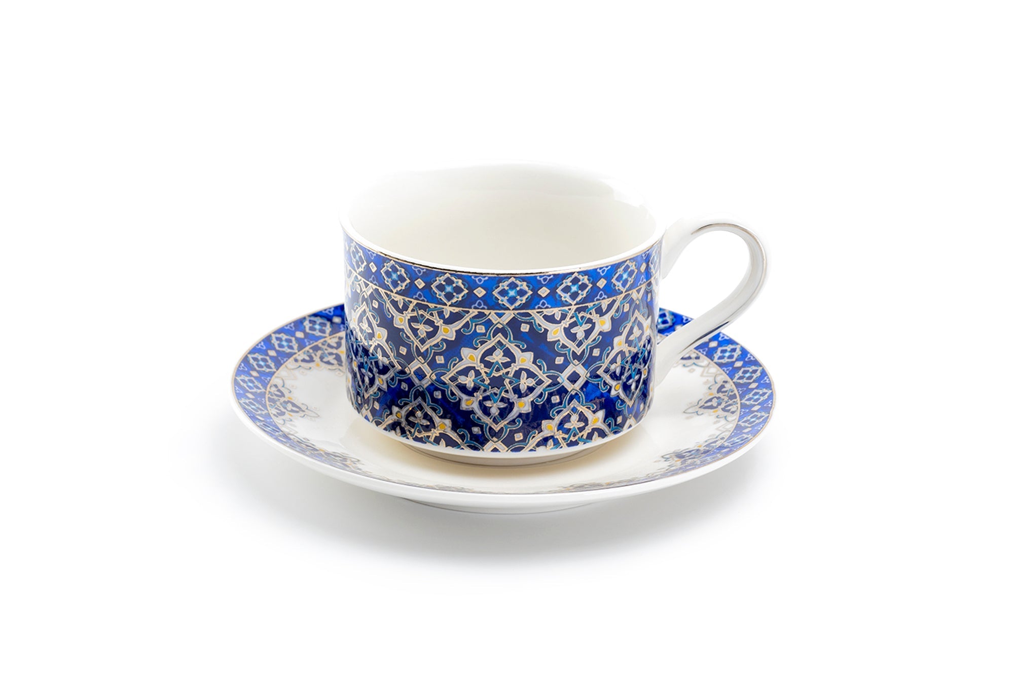 Blue Diamond Fine Porcelain Cup and Saucer