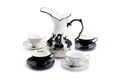Witches Brew Pitcher + 4 Assorted Halloween Tea Cup and Saucer Sets - Arsenic Skull & Spider