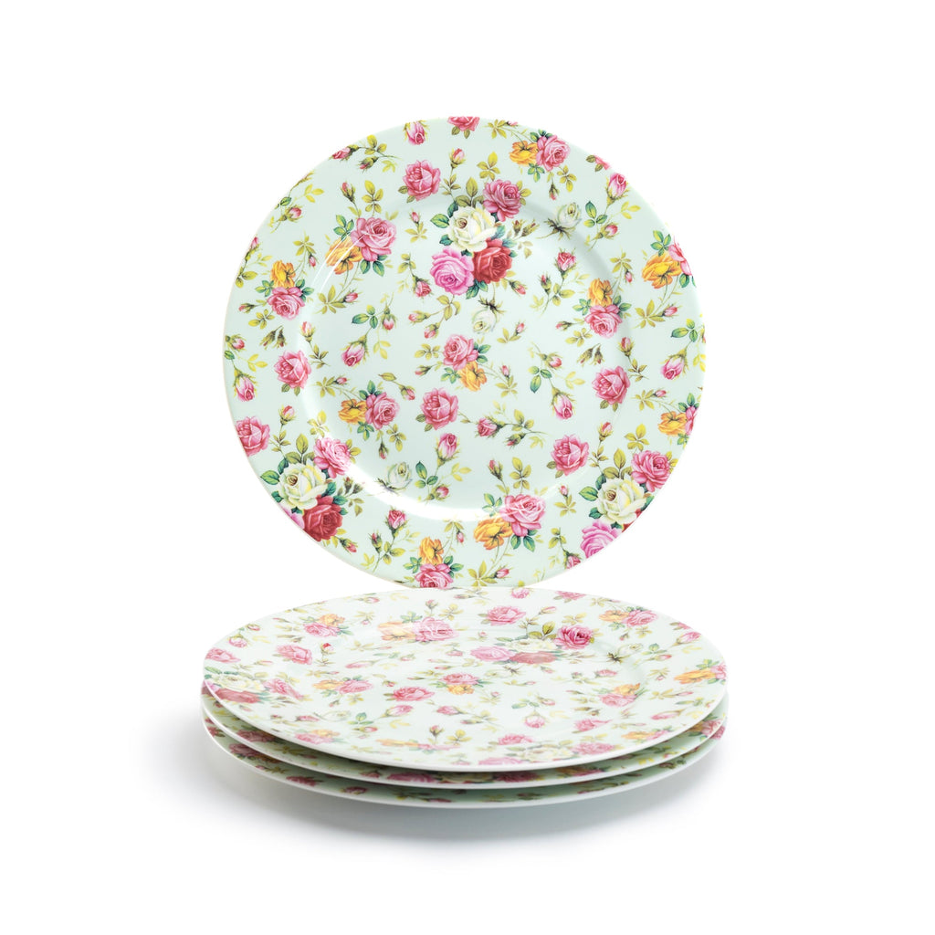 Blue Cottage Rose Chintz Fine Porcelain Dessert/Dinner Plate - New Edition