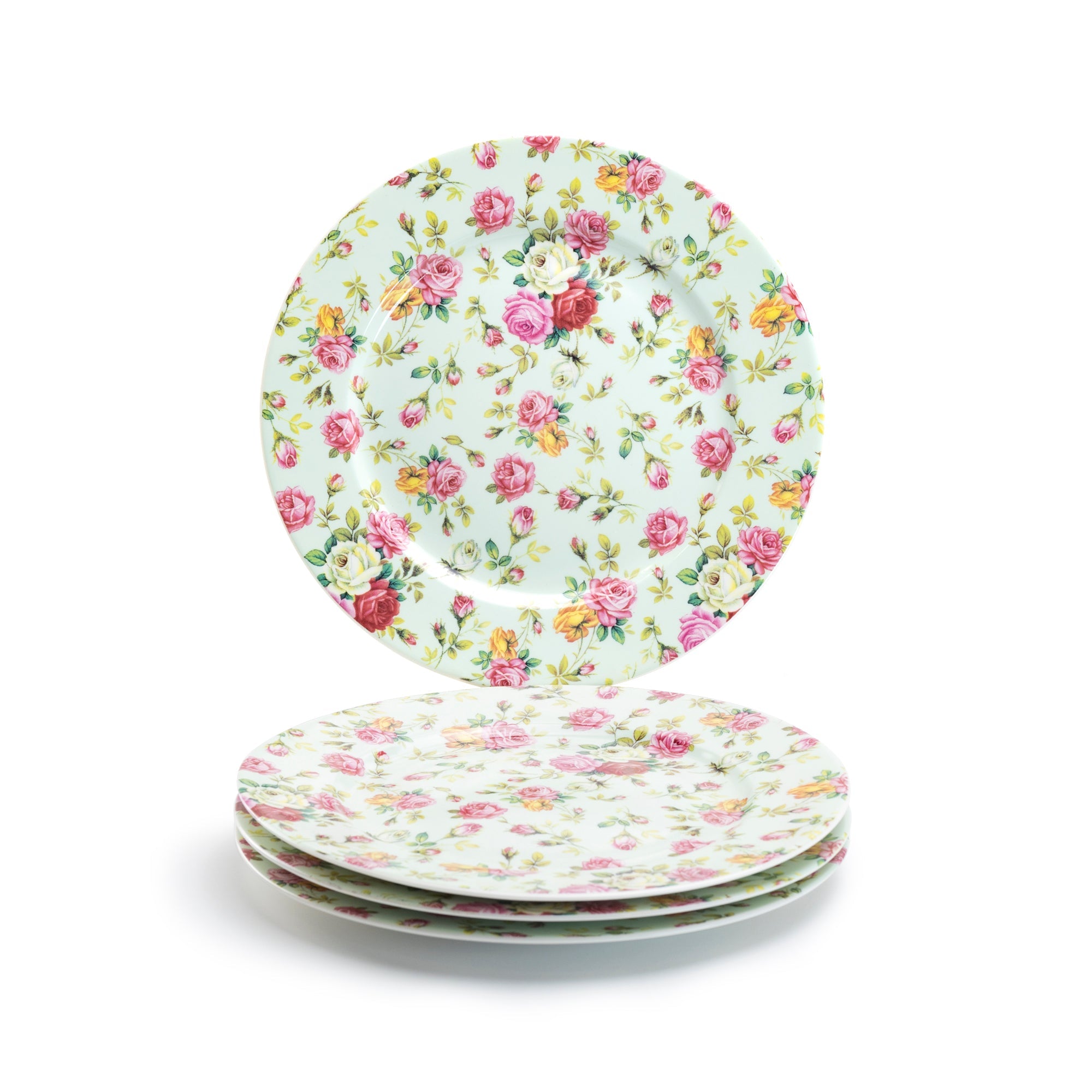 Blue Cottage Rose Chintz Fine Porcelain Dessert/Dinner Plate - New Edition